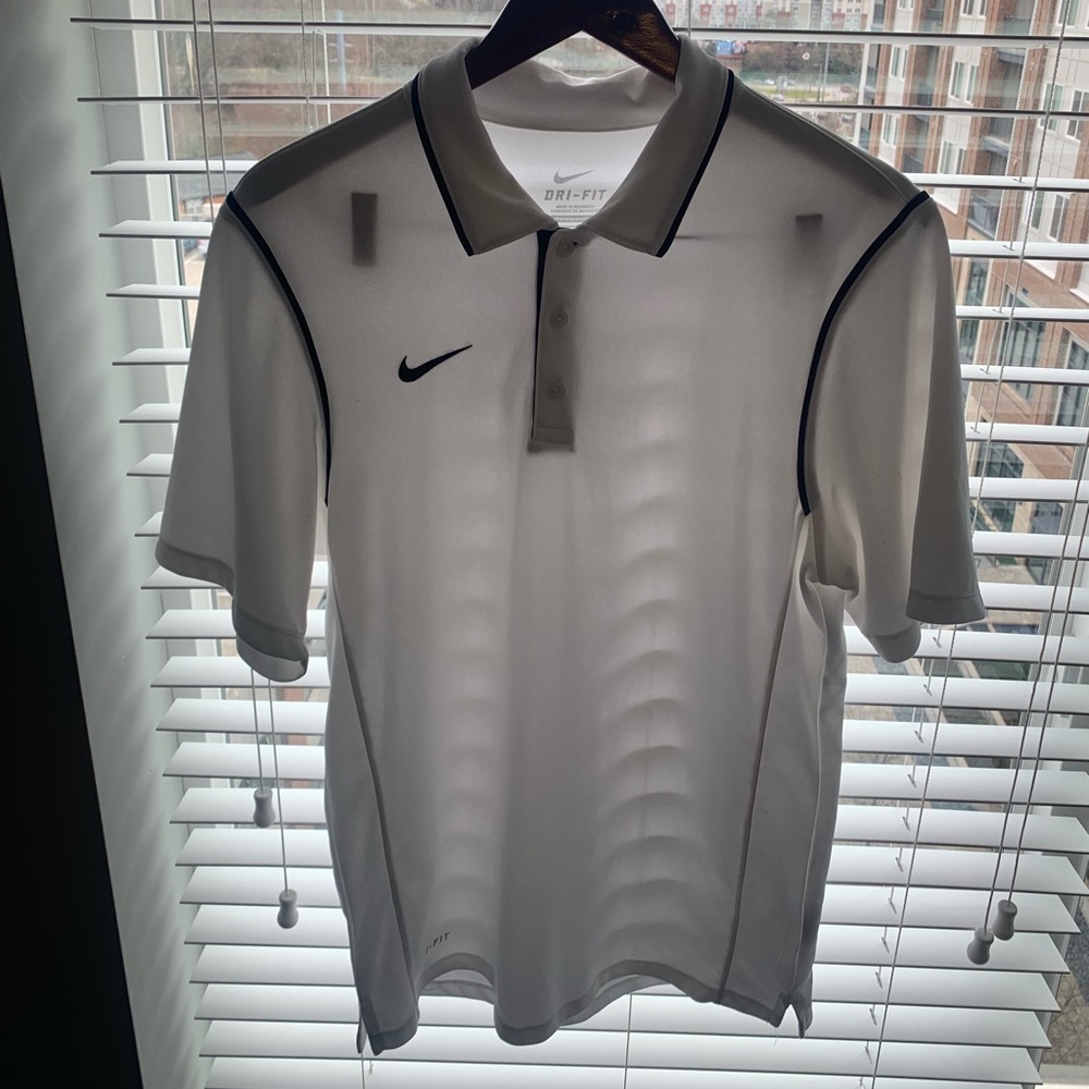 White Nike Dri-Fit Golf Polo